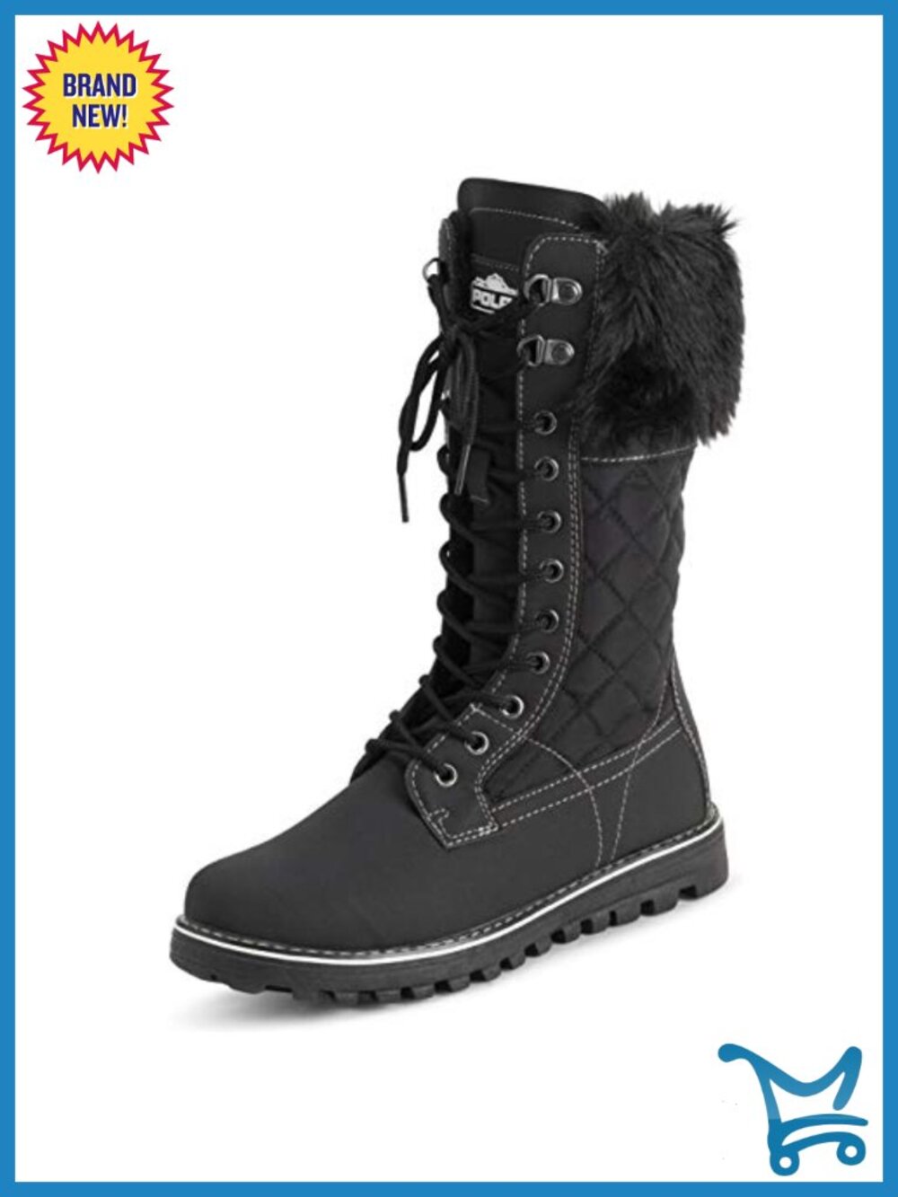 Women's Faux Fur Lined Waterproof Snow Boots Anti-Skid Rubber Sole Mid-Calf